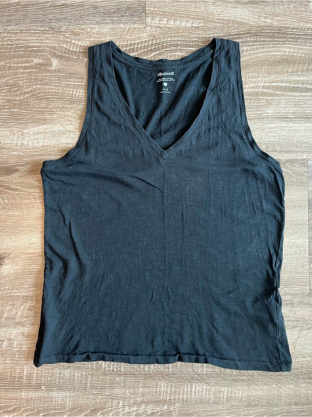 Madewell Women’s Small Black Sleeveless Tank Top 100% Cotton